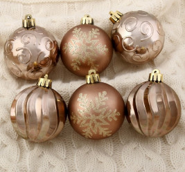 Набор шаров Марокко снежинки 9шт. коричн. 4196382