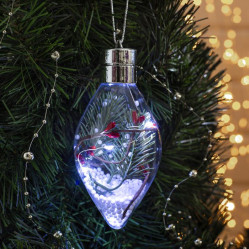 Шар капля Ветка елочки белый 4357258