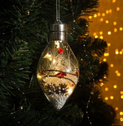 Шар капля Снежные нити т/белый 4357260