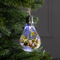 Шар лампочка Шишки с желтой мишурой 4834882