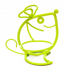 Кованая Подставка Мышь на 1 цветок светло-зеленая 14-723-Z