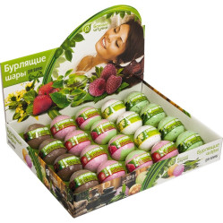 Бурлящие шары для ванны (липа,шоколад,клубника,малина,зеленый чай) в дисплей-боксе, 120 г "Банные шт