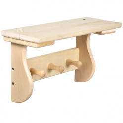 Полка с вешалкой, 3 рожка 35х20х15 см, липа "Банные штучки"