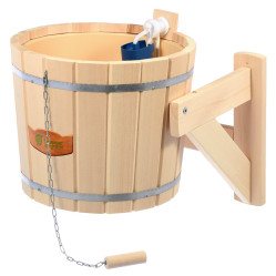 Обливное устройство Русский душ, 16л. c пласт.вставкой и наливн.клапаном, липа, Банные Штучки