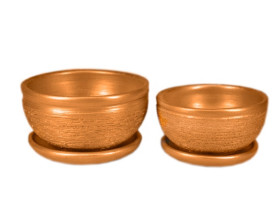 Кашпо Фиалка мет.кмпт из 2-х шт (бронза) Сады Аурики