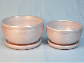 Кашпо Фиалка мет.кмпт из 2-х шт (розовый) Сады Аурики