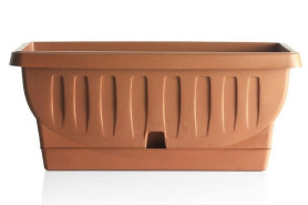 Балконный ящик НАТУРА 80см с поддоном терракот 90л 30208 (BAMA)