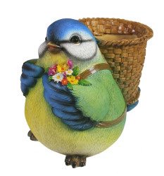 Кашпо декор. Синица с корзинкой на спине L16 W12 H15 см 713635/К157