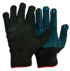 Перчатки Praktische Home, п/шерсть с ПВХ Протектор черные 65г П1050