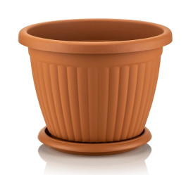 Кашпо с поддоном Кемер 19л терракот (Santino)