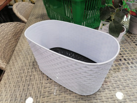 Балконный ящик Кападокия с вставкой дренаж 4,7л белое (Santino)