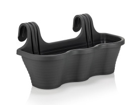 Балконный ящик подвесной Камелия волна 10л антрацит (Santino)