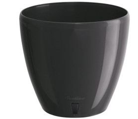 Кашпо с пристегивающимся поддоном-подставкой 9л антрацит (Santino)