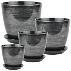 Г.кер. Роспись бутон черн/серебро 18см РС 28/3