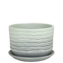 Г.кер. Зефир плошка мята/сер 17см 72-139