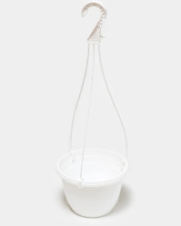 Кашпо подвесное 2,5л белый D20 H13.4 + усы (Ам.Т)