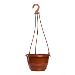 Кашпо подвесное 5л терракот D25 H14,5 +усы (Ам.Т)